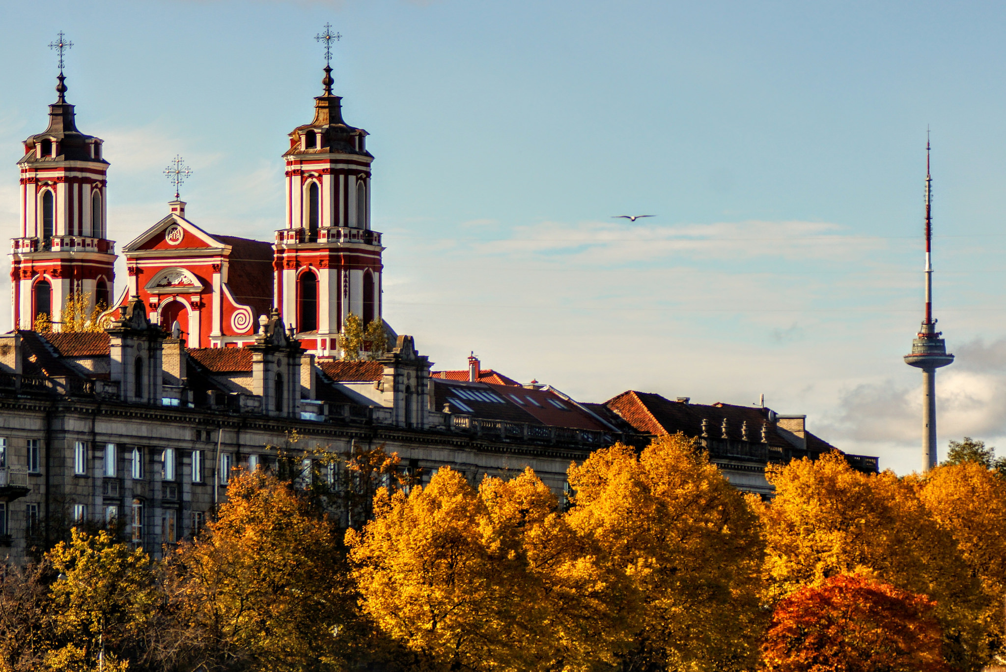 Il centro storico barocco di Vilnius visto dall'alto, Lituania