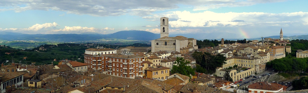 Il centro storico medievale di Perugia con la Fontana Maggiore